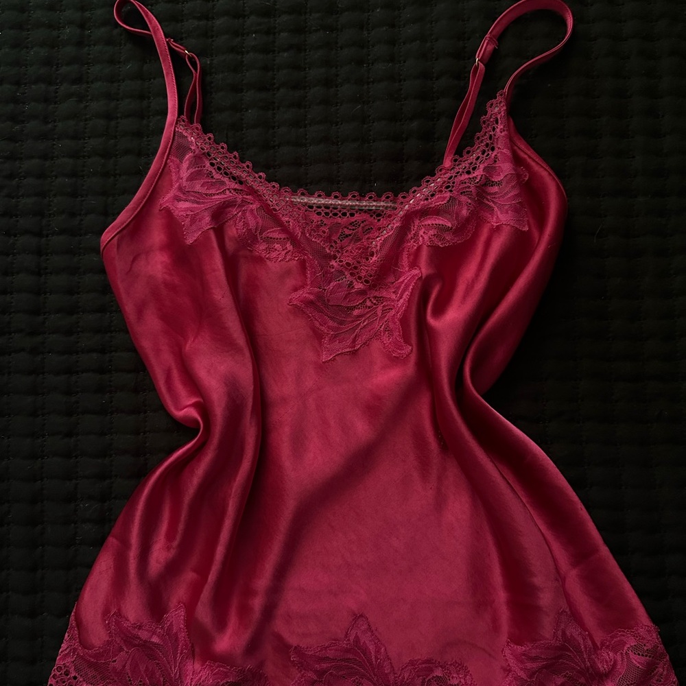 Soma Red Lace Chemise Satin Sleepwear